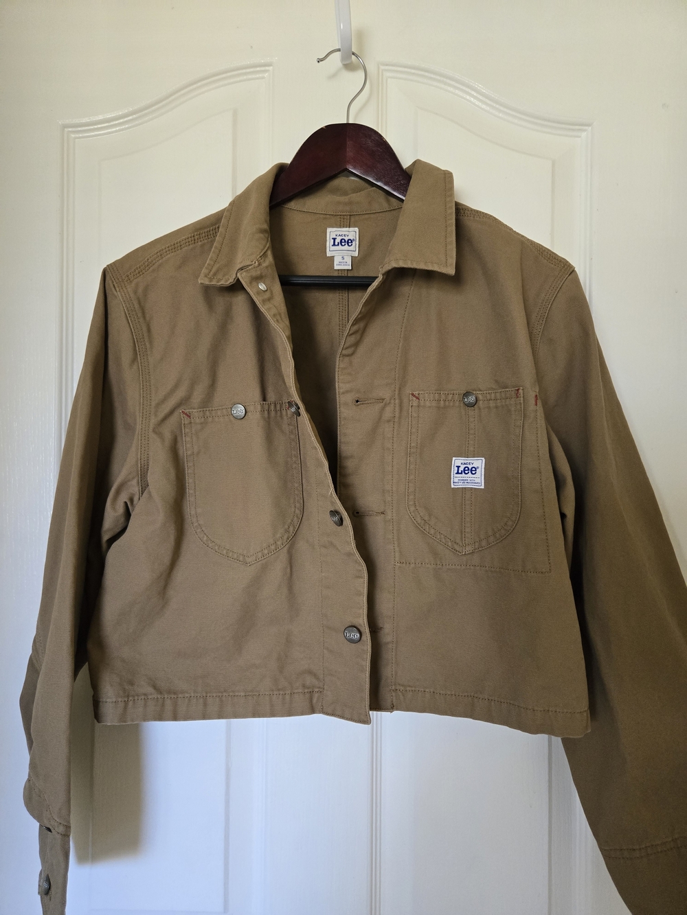 Lee x Kacey Musgraves Cropped Chore Jacket Brown Canvas Workwear Small EUC
